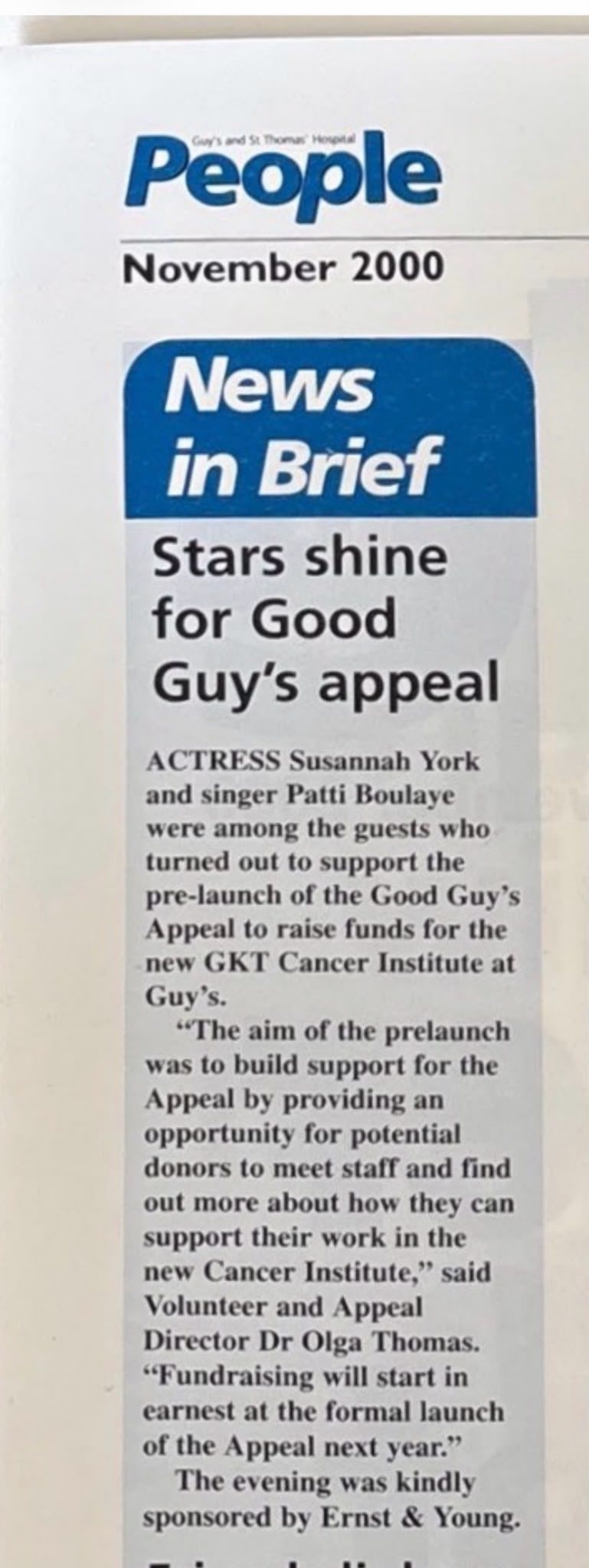 Stars shine for Good Guy's appeal — newspaper cutting